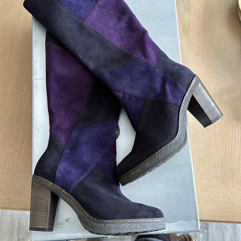 NIB made in Germany GABOR purple/pink suede leather boots. Sz USA 7.5 UK 5 FR38